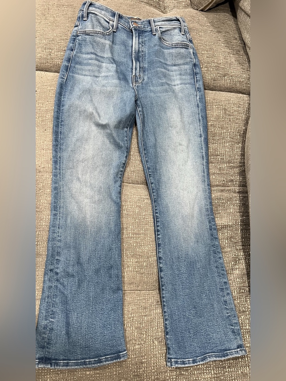 MOTHER The Hustler Ankle Flare Jeans in Blue Waist 28